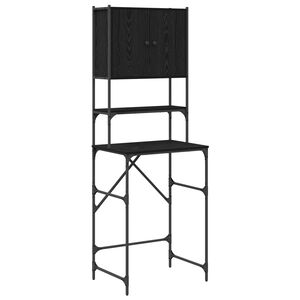 vidaXL Vaskemaskinskap Svart 0ak 68 x 48,5 x 194 cm Konstruert tre