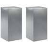 vidaXL Planteholder 2 pcs S&oslash;lv 30 x 30 x 60 cm Rustfritt st&aring;l