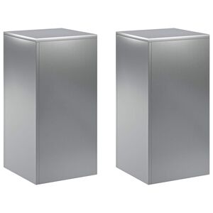 vidaXL Planteholder 2 pcs S&oslash;lv 30 x 30 x 60 cm Rustfritt st&aring;l
