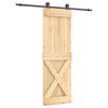 vidaXL Skyved&oslash;r Naturlig og svart 70 x 210 cm Massiv Furu Tre