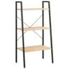 vidaXL Gulvhylle 3 etasjer lysebrun og svart 56x35x108 cm