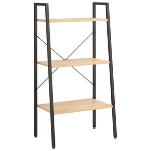 vidaXL Gulvhylle 3 etasjer lysebrun og svart 56x35x108 cm