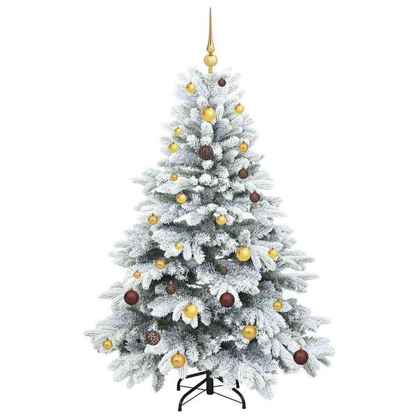 vidaXL Kunstig juletre med 150 LED med stativ Hvit 150 cm PE og PVC