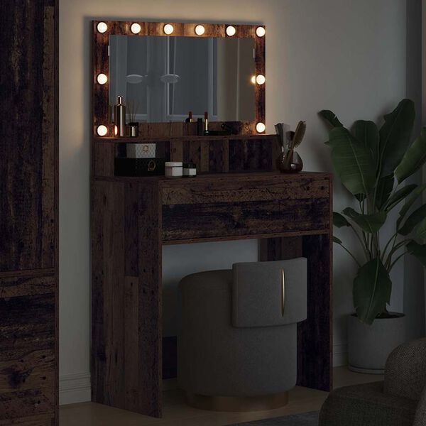 vidaXL Soverom sminkebord Gamle tre 80 x 39,6 x 135 cm Konstruert tre