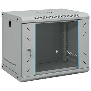 vidaXL Nettverkskabinett med lagring Grå 53 x 45 x 45 cm Stål