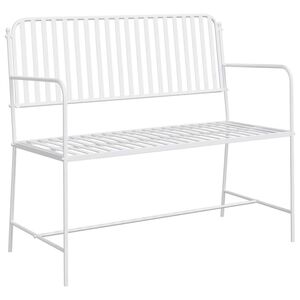 vidaXL Hagebenk 2 -Seater 103,5 x 51,5 x 90 cm St&aring;l Rett Hvit