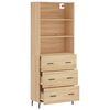 vidaXL Highboard sonoma eik 69,5x34x180 cm konstruert tre