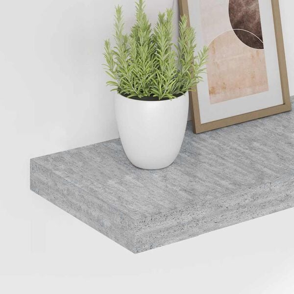 vidaXL Flytende vegghyller 4 stk betonggr&aring; 90x23,5x3,8 cm MDF