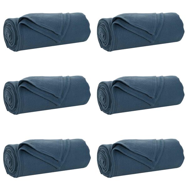 vidaXL Kastepledd 6 pcs Marinebl&aring; 170 x 130 cm Fleece
