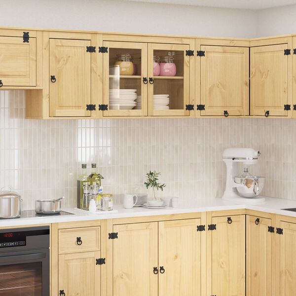 vidaXL Kabinett med hylle med dør Honning 60 x 32 x 40 cm Massiv furu