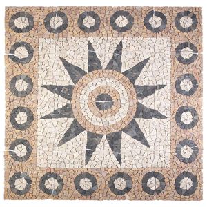 vidaXL Mosaic Tiles Blomster M&oslash;nster Flerfarget 120 x 120 cm Marmor
