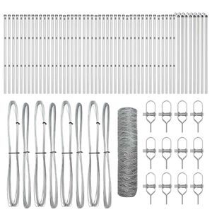 vidaXL Sekskantet gjerde grunstift 100 x 0,4 m Galvanisert st&aring;l S&oslash;lv