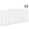 vidaXL Gabionkurver buede 2 stk 400x30x160/180 cm galvanisert jern