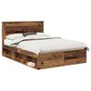 vidaXL Sengestamme med hodegjerde Gammelt tre 150 x 200 cm Massiv furu