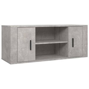 vidaXL TV-benk betonggr&aring; 100x35x40 cm konstruert tre