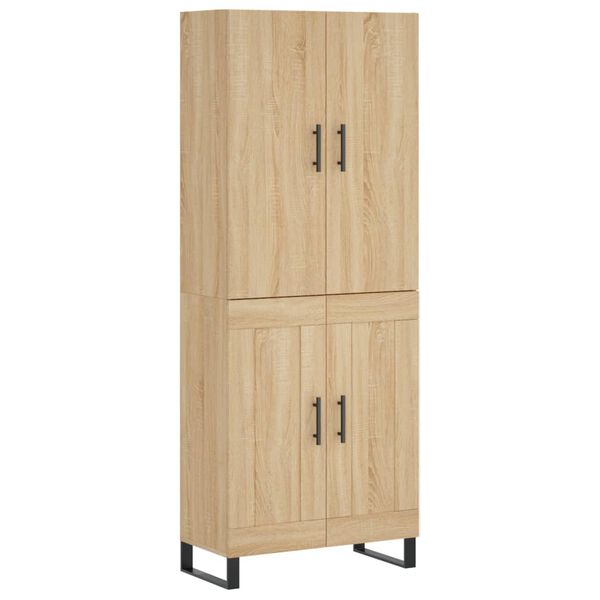 vidaXL Highboard sonoma eik 69,5x34x180 cm konstruert tre