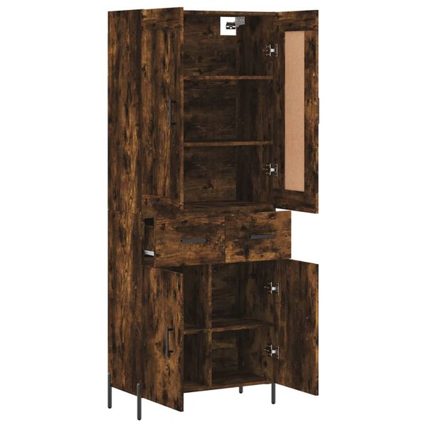 vidaXL Highboard r&oslash;kt eik 69,5x34x180 cm konstruert tre