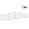 vidaXL Gabionkurver buede 10 stk 400x30x60/80 cm galvanisert jern