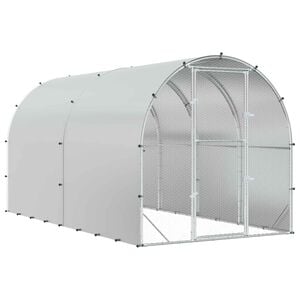 vidaXL H&oslash;nsehus S&oslash;lv 400 x 200 x 200 cm Galvanisert st&aring;l
