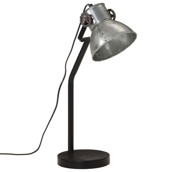 vidaXL Skrivebordslampe 25 W vintage sølv 17x17x60 cm E27