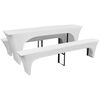 vidaXL 3 Overtrekk for &oslash;lbord og benker hvit stretch 220 x 70 x 80 cm