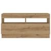 vidaXL TV-benk med LED-lys artisan eik 80x35x40 cm konstruert tre