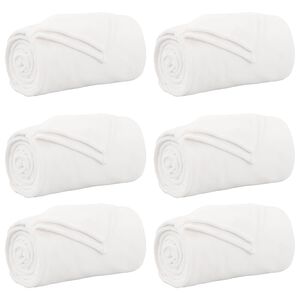vidaXL Kastepledd 6 stk. Hvit 150 x 200 cm 4.68 kg Fleece