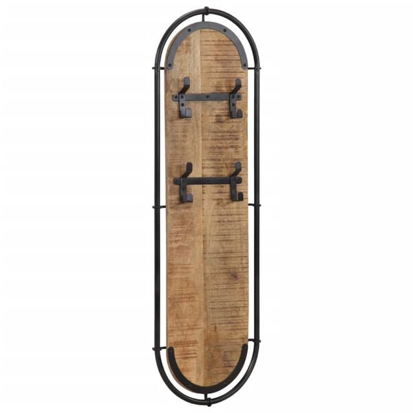 vidaXL Veggmonterte knaggrekker med 4kroker 2stk grovt heltre mangotre