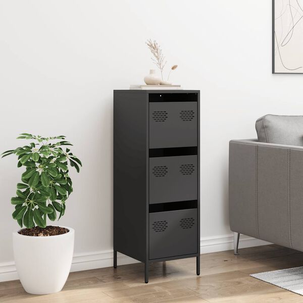 vidaXL Highboard svart 39x35x103,5 cm stål