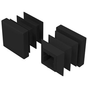 vidaXL Endelokk 2 stk. Svart 15 x 15 x 15 mm PP