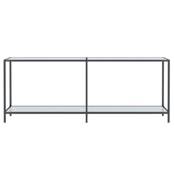 vidaXL Konsollbord hvit 200x35x75,5 cm herdet glass