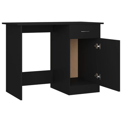 vidaXL Skrivebord svart 100x50x76 cm sponplate
