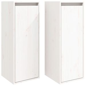 vidaXL Veggskap 2 stk hvit 30x30x80 cm heltre furu