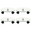 vidaXL Plantetraller 4 stk 28 cm herdet glass rund