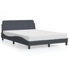 vidaXL Sengeramme Dover m&oslash;rkegr&aring; 135x190 cm fl&oslash;yel