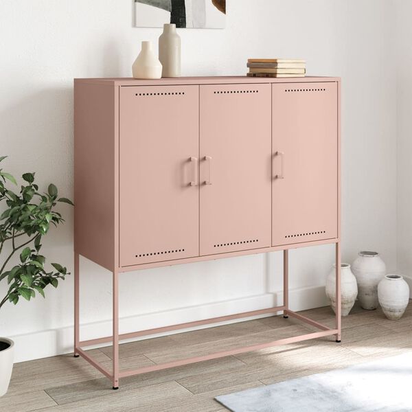 vidaXL Highboard rosa 100,5x39x107 cm st&aring;l