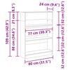 vidaXL Bokhylle hvit 80x24x109 cm konstruert tre