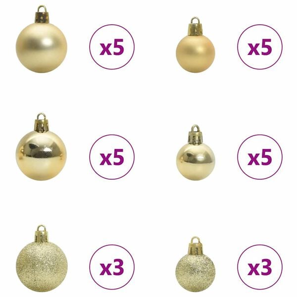 vidaXL Kunstig juletre med 300 LED Hvit 180 cm PVC og Metall og Plast