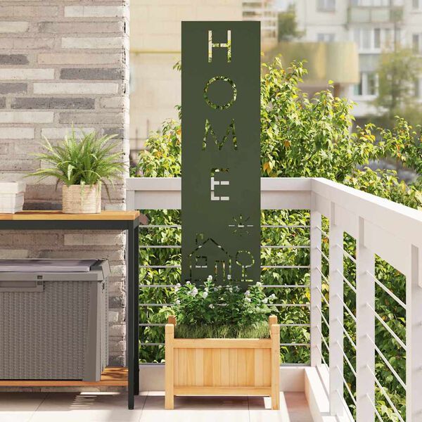 vidaXL Hageprivat skjerm Olivengrønn 32 x 140 cm Kaldvalsestål