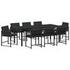 vidaXL Hage Spisegruppe 9 stk. Svart polyrotting