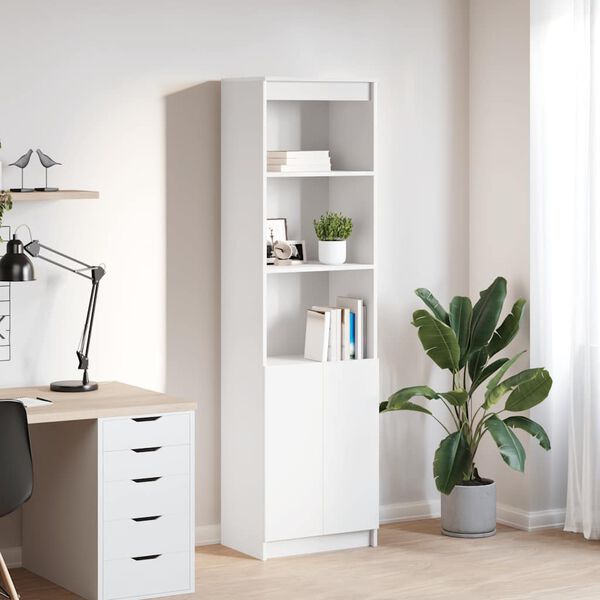vidaXL Highboard hvit 50x35x180 cm konstruert tre