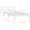vidaXL Sengeramme hvit heltre furu 75x190 cm Small Single