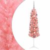 vidaXL Kunstig slankt juletre med julekuler 120 cm 150 LED-lys