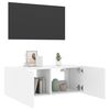 vidaXL Vegghengt TV-benk med LED hvit 80x35x31 cm