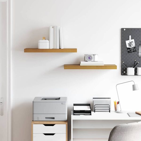 vidaXL Vegghylle 2 pcs Beige 60 x 23,5 x 4 cm Konstruert tre