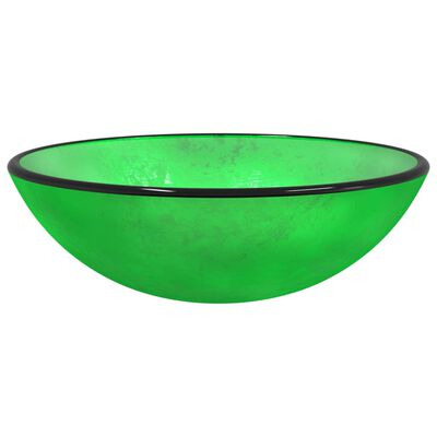 vidaXL Servant herdet glass 42x14 cm grønn