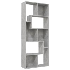 vidaXL Bokhylle betonggr&aring; 67x24x161 cm konstruert tre