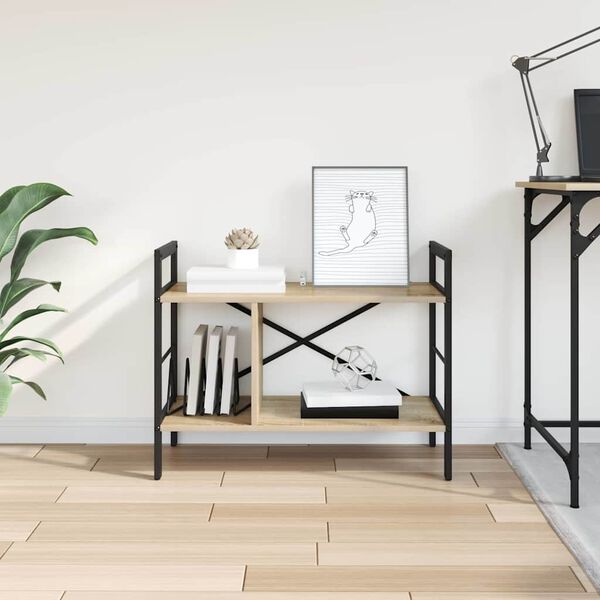 vidaXL Bokhylle Sonoma eik 75 x 30 x 58,5 cm Konstruert tre