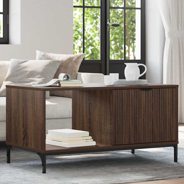 vidaXL Kaffebord brun eik 90 x 49 x 46 cm Konstruert tre