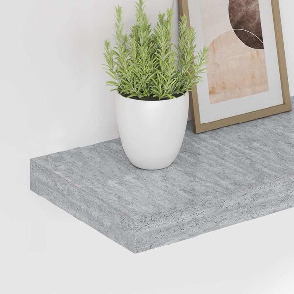 vidaXL Flytende vegghyller 4 stk betonggr&aring; 120x23,5x3,8 cm MDF